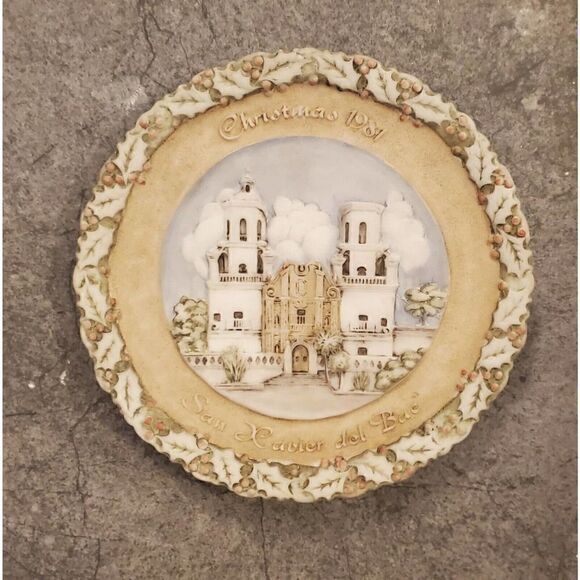 Vintage Christmas 1987 San Xavier del Bac Collector Plate Hand Painted - Picture 1 of 7